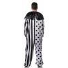 Disfraz Payaso Terror con Mascara Látex Hombre Mono Enterizo Blanco y Negro
