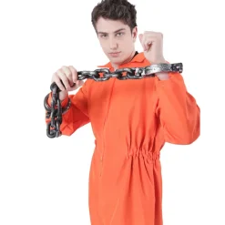 Disfraz Prisionero Naranja Adulto con Grilletes
