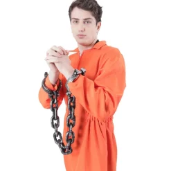 Disfraz Prisionero Naranja Adulto con Grilletes