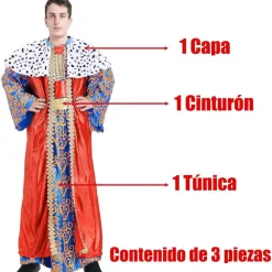 Disfraz Rey Mago Capa roja Adulto