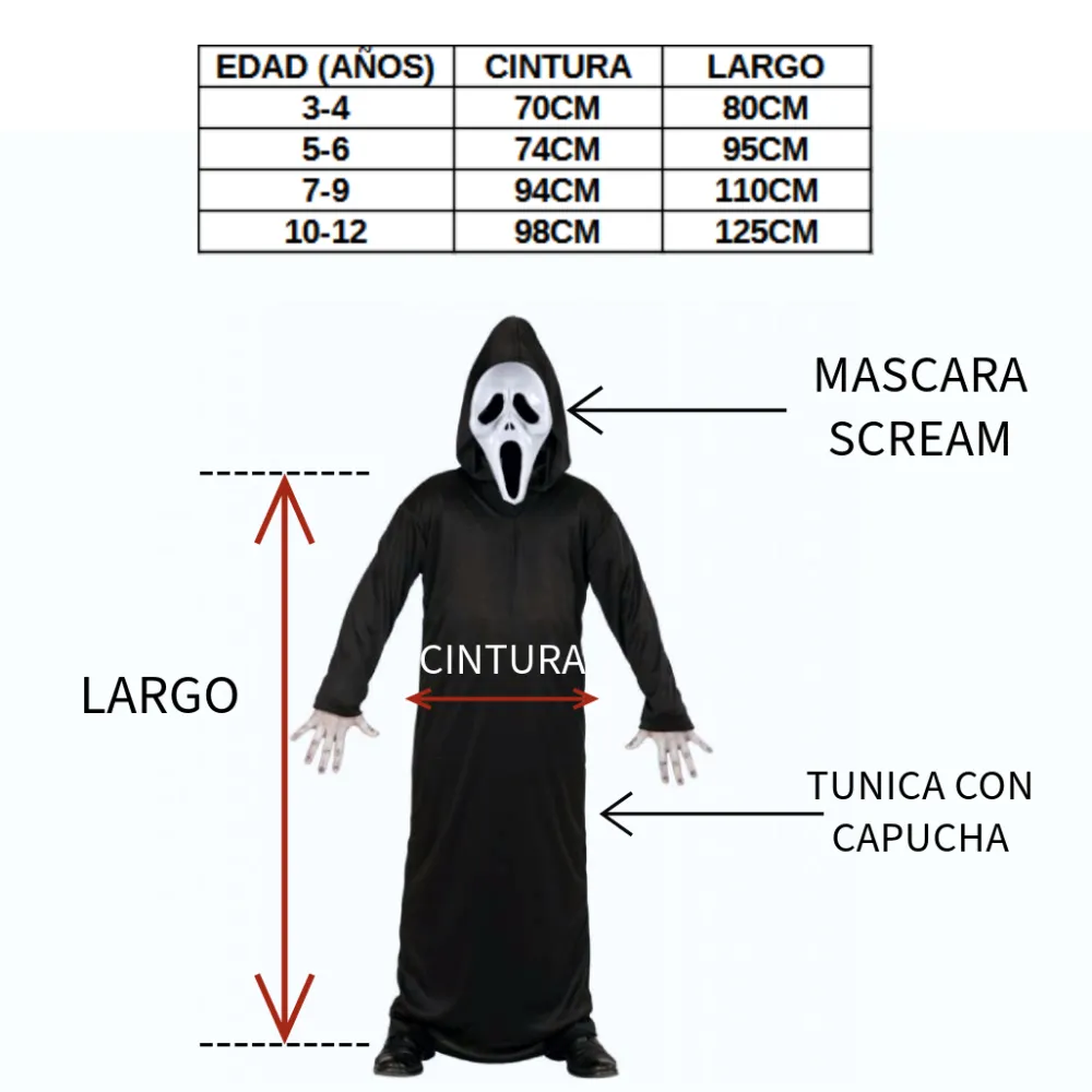 Clearance Kebedo Moda Disfraz Scream Fantasma Scary Movie Infantil