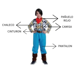 Disfraz Vaquero Woody Toy Niños - Talla 3 a 12 años