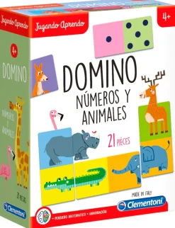 Hot Clementoni Dominó números y animales. 21 fichas (Jugando Aprendo)