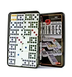 Discount GE Domino doble 9 con 55 fichas caja de metal juego de mesa