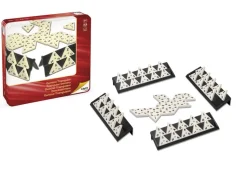 Dominó triangular en caja de metal