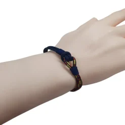 Dúo pulsera y llavero cabo náutico 2,8 mm azul España