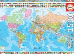 Hot Educa-Borras Educa Puzzle 1500 piezas. Mapamundi político
