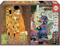 Educa Puzzle 2x1000 piezas. El Beso + La Virgen (Gustav Klimt)