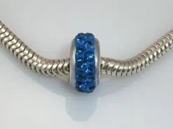 Sale Entrepieza 2 Cristales Azulon En Plata De Ley