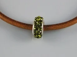 Entrepieza Cristal Verde Y Plata De Ley