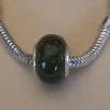 Sale Entrepieza De Plata Y Esmalte Verde Oliva