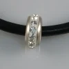 Clearance Entrepieza En Cristal Blanco 1 Y Plata De Ley