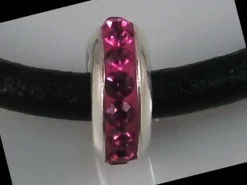 Outlet Entrepieza Fucsia Cristal 1 Y Plata De Ley