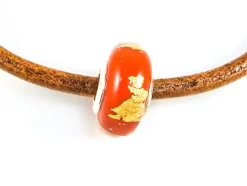 Entrepieza Rojo Y Oro Murano Y Plata De Ley