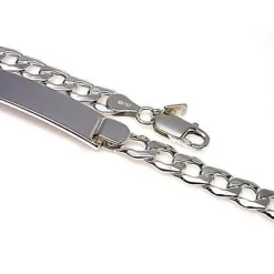 Sale Esclava En Plata De Ley Eslabones Barbados Huecos 19 Cm.