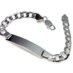 Esclava Hueca Barbada De Plata De Ley 19,5 Cm.