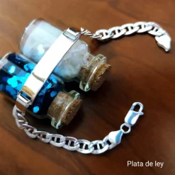 Esclava Para Hombre Hueca De Plata De Ley