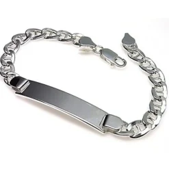 Esclava Para Hombre Hueca De Plata De Ley