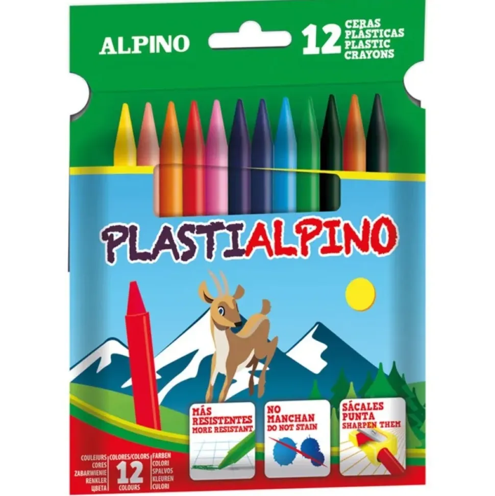 Estuche 12 Ceras Infantiles PlastiAlpino - Alpino