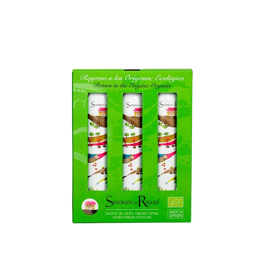 Discount Señoríos de Relleu Estuche edición de bolsillo "Regreso a los orígenes" - AOVE orgánico 3 x 100 ml