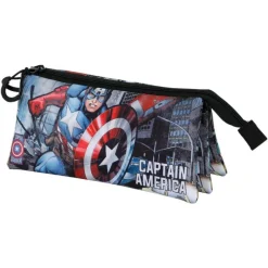 Estuche Portatodo Triple Fan Karactermania Marvel Capitán América 23x11x7 cm