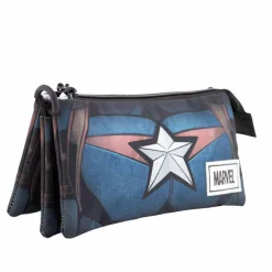 Estuche Portatodo Triple Fan Marvel Capitán América 23x11x7 cm