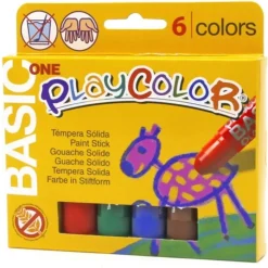Estuche Témpera solida Playcolor Basic One 6 colores surtidos - Alpino