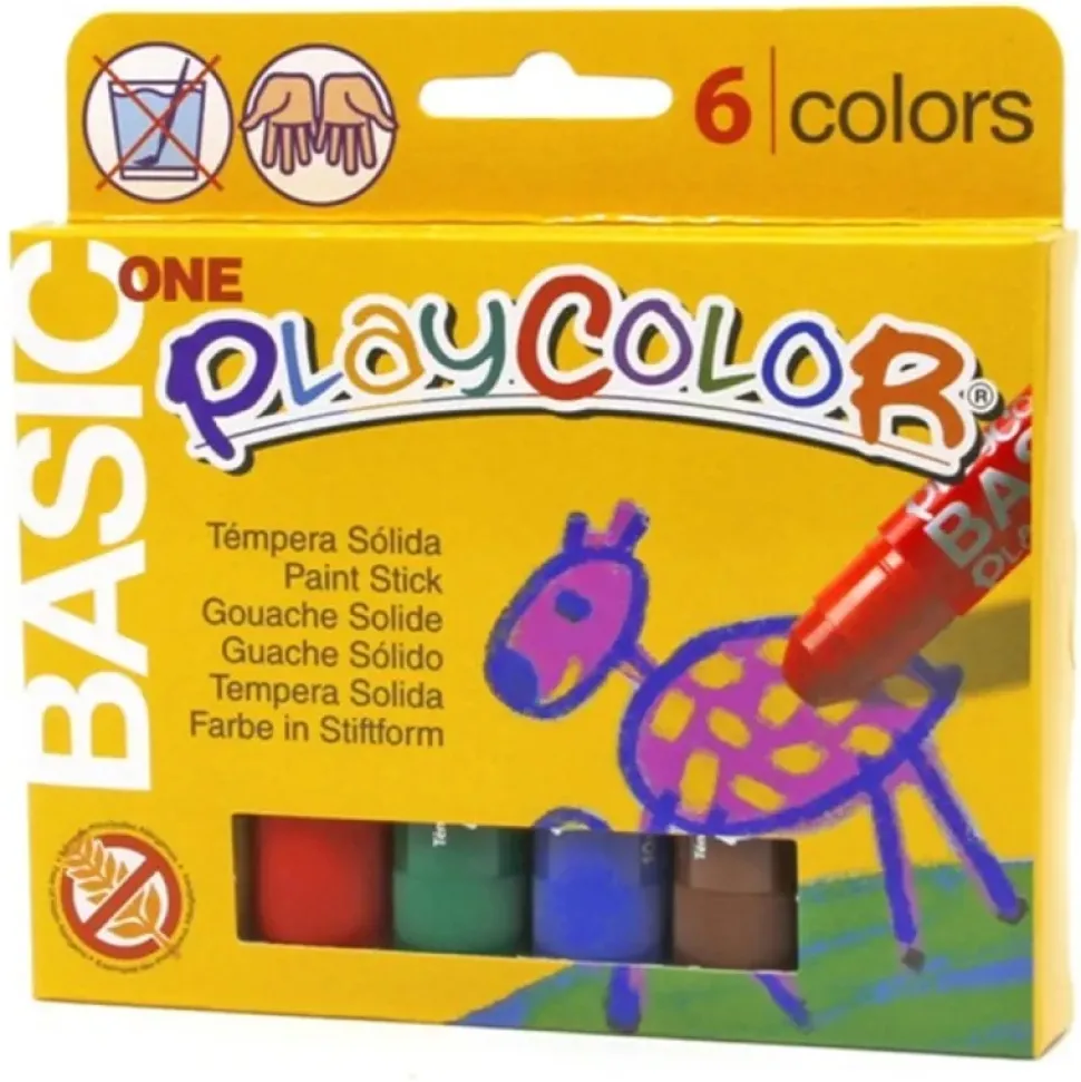 Estuche Témpera solida Playcolor Basic One 6 colores surtidos - Alpino