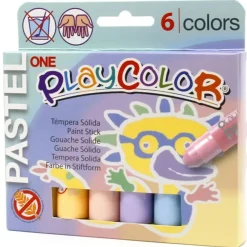 Best Alpino Estuche Témpera solida Playcolor One 6 colores Pastel -