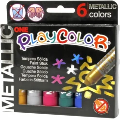 Estuche Témpera solida Playcolor Metallic One 6 colores surtidos - Alpino
