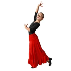 Online Disfraces Lucero Falda Flamenca infantil roja con un volante