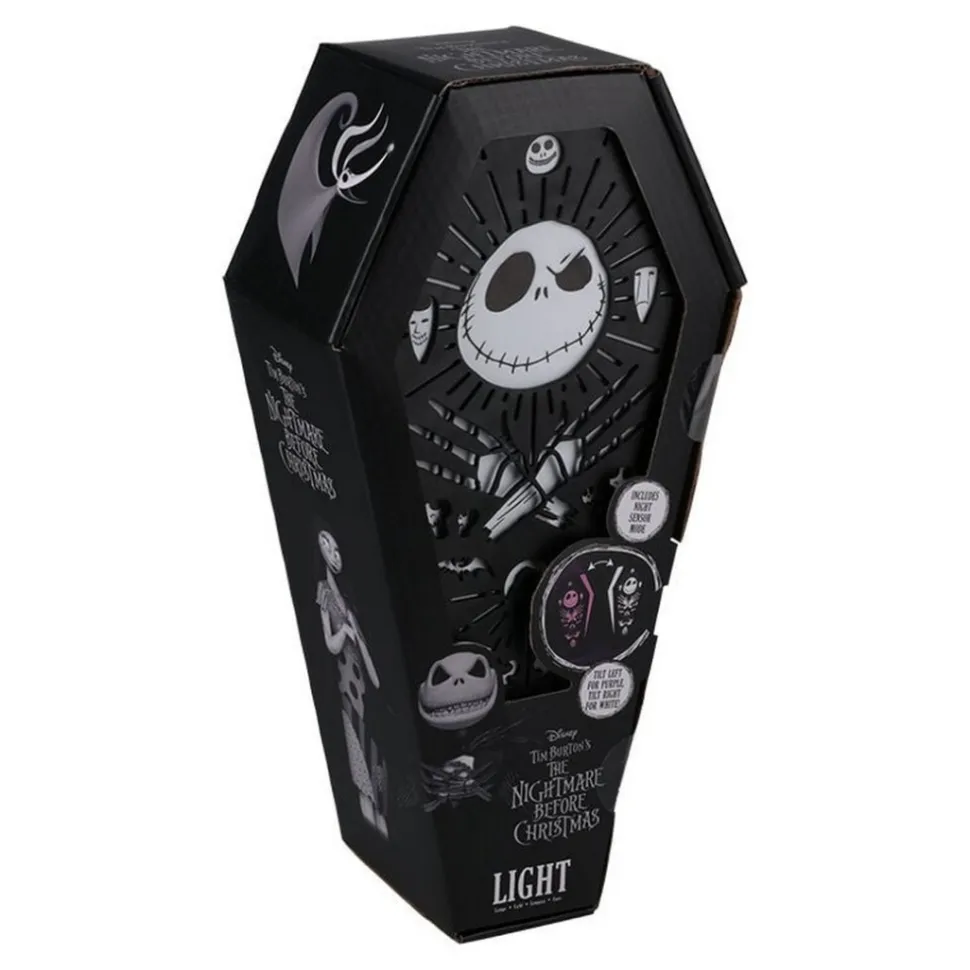 Figura con Luz Ataúd Jack Skellington Pesadilla antes de Navidad Lámpara 28cm