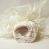 Figura Muñeca Cabeza Cerámica Hueca Puntilla Blanco