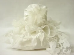Figura Muñeca Cabeza Cerámica Hueca Puntilla Blanco