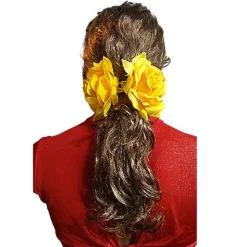 Flor Sevillana Grande con pinza amarillo