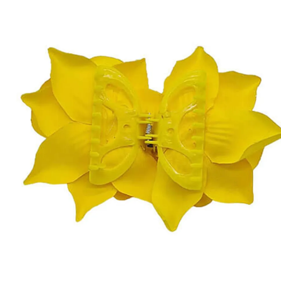 Flor Sevillana Grande con pinza amarillo