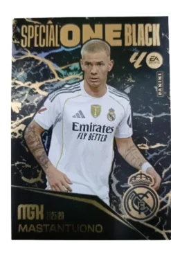New PANINI Franco Mastantuono Real Madrid Tercera Edición Nuevo Special One Black Megacracks 2025 2026 MGK