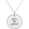 Gargantilla Cerco De Corazones Personalizada Nombres De Plata