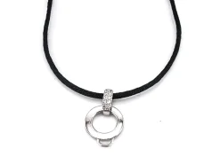 Gargantilla Con Strass Estilo Charms Con Cordon De Seda