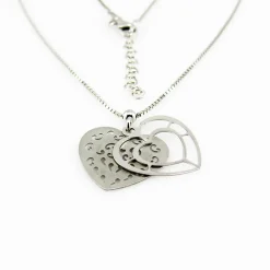 Clearance Gargantilla Corazón Doble De Plata De Ley Rodiada