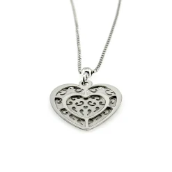 Clearance Gargantilla Corazón Doble De Plata De Ley Rodiada