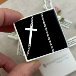 Online Gargantilla Cruz Tumbada De Plata