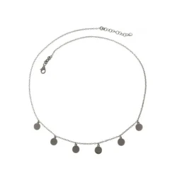 Clearance Milu Complementos Gargantilla de discos plata de ley 925 rodiada - PL235P