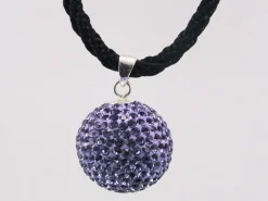 Hot Gargantilla De Plata Bola Morada Swarovski 18 Mm.