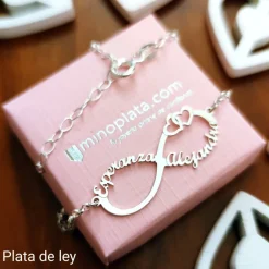 Hot Gargantilla Infinito Corazones Personalizada Nombres De Plata