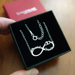 Hot Gargantilla Infinito Corazones Personalizada Nombres De Plata