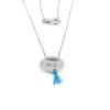 Sale Gargantilla Infinito De Plata Con Pompón Azul