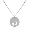 Gargantilla Personalizada Con Nombre Colgante Pies De Plata