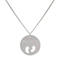 Gargantilla Personalizada Con Nombre Colgante Pies De Plata