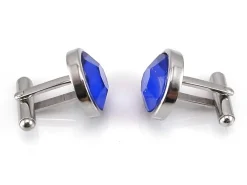 Online Gemelos En Acero Inoxidable Con Piedra Azul